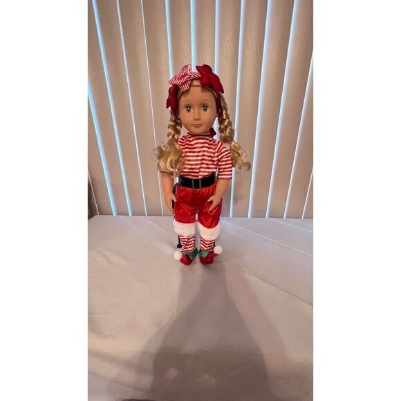 Our Generation 18" Blonde Hair Blue Eyes Adorable Christmas DOLL Holiday - Picture 1 of 11